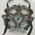 Metallic Gold & Silver Lace Mask With Stones